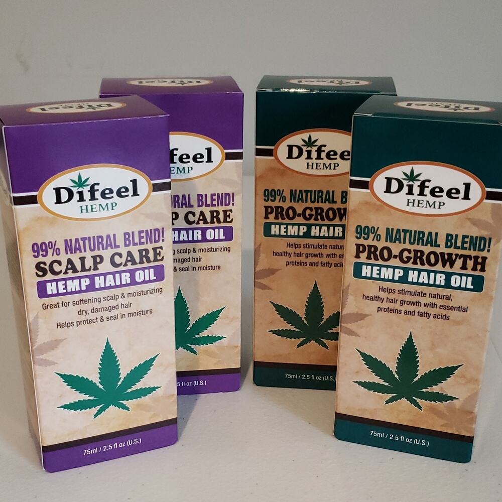 2 of each/ Difeel Hemp Pro-Growth and Scalp Care Hemp Oil 99% Natural Blend